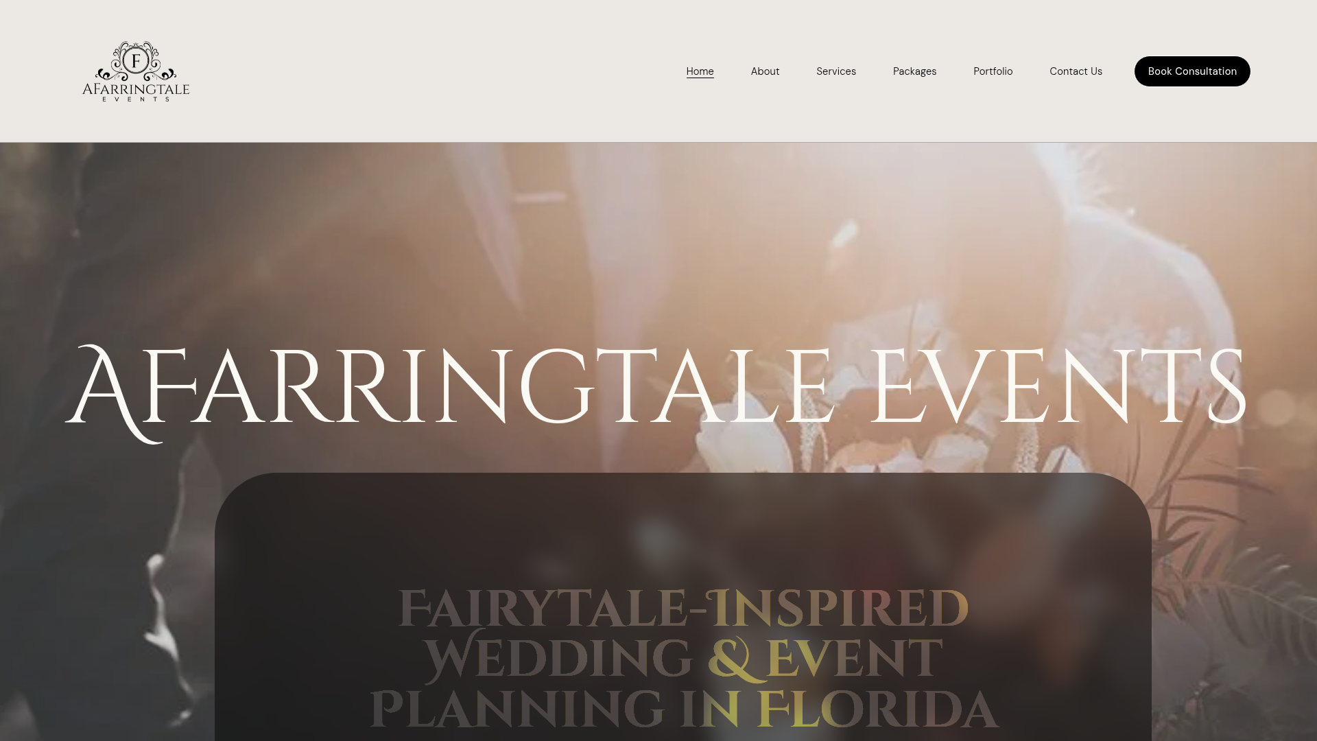 Existing Afarringtale Productions website screenshot